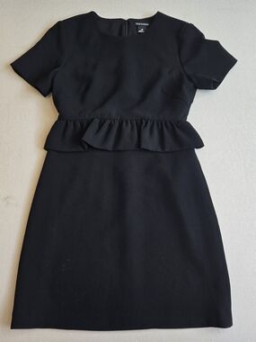 Club Monaco | Dresses | Club Monaco Xs Navy White Tan Striped Twansia Dress Tie Wrap Short Sleeve Crew